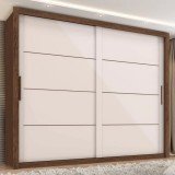 Guarda Roupa de Casal 2 Portas de Correr Jacarandá/Off White